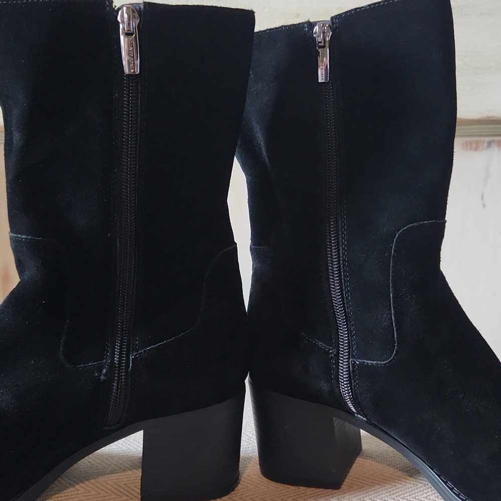 Vince Camuto - Suede black 2.5" heeled boots, mid-calf,zip up, sz 7, NWOT - Picture 8 of 8
